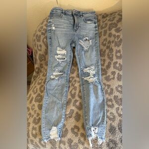american eagle high rise jeggings light wash